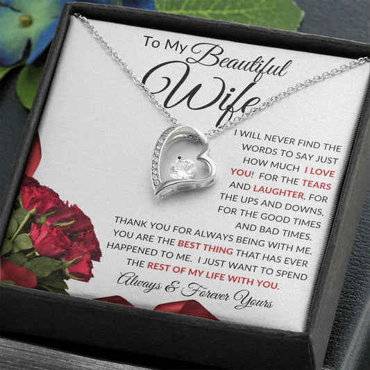 To My Beautiful Wife | Forever Love Necklace | I Will Never Find