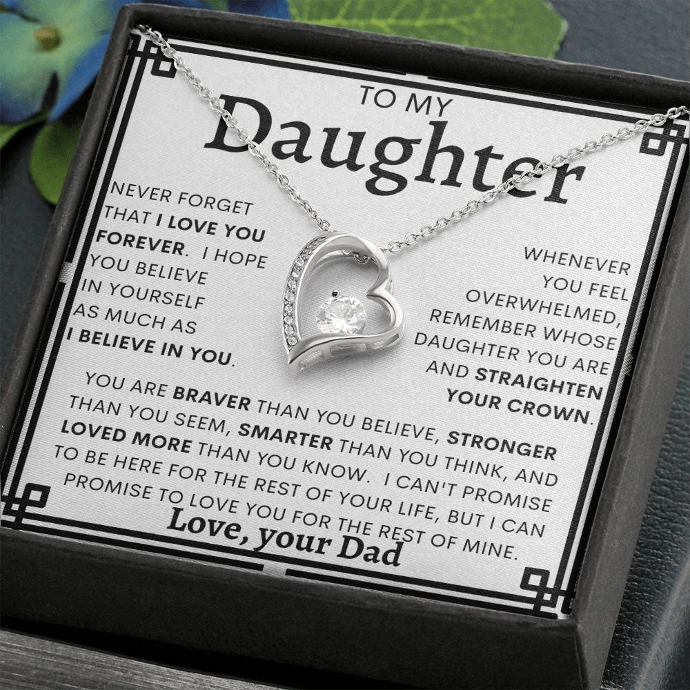 TO MY DAUGHTER FROM DAD | Forever Love Necklace | Daughter Birthday, Gift From Dad, Dad To Daughter Gift, Daughter Father Gift
