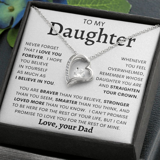 TO MY DAUGHTER FROM DAD | Forever Love Necklace | Daughter Birthday, Gift For Daughter, Gift From Dad, Dad To Daughter, Gift  Daughter Necklace, Father Daughter Gift