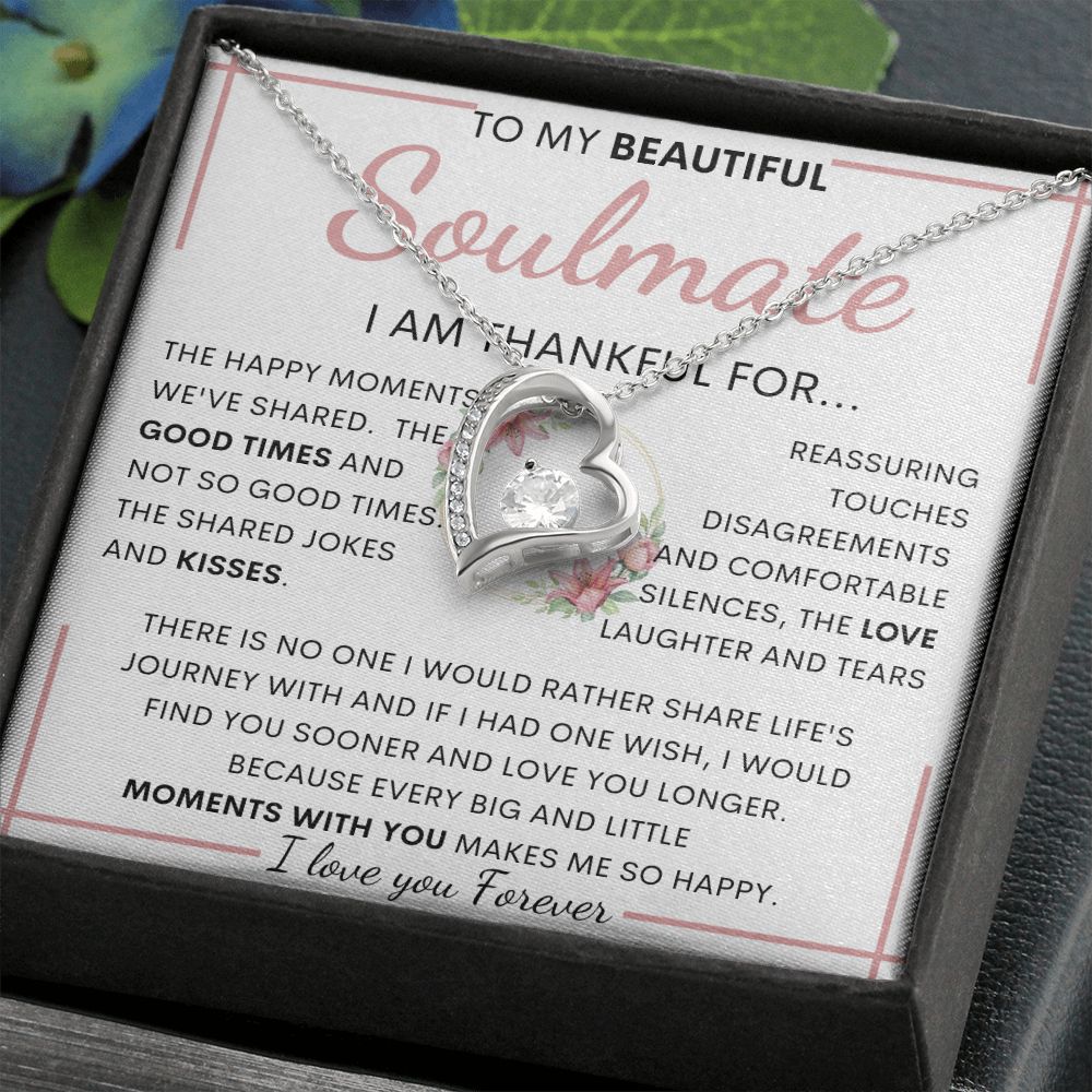 TO MY BEAUTIFUL SOULMATE | Gift for soulmate, Anniversary necklace, Gift for Wife, Birthday gift
