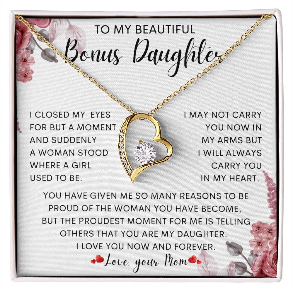 To My Beautiful Bonus Daughter | Gift For Daughter, Daughter Necklace, Birthday Gift