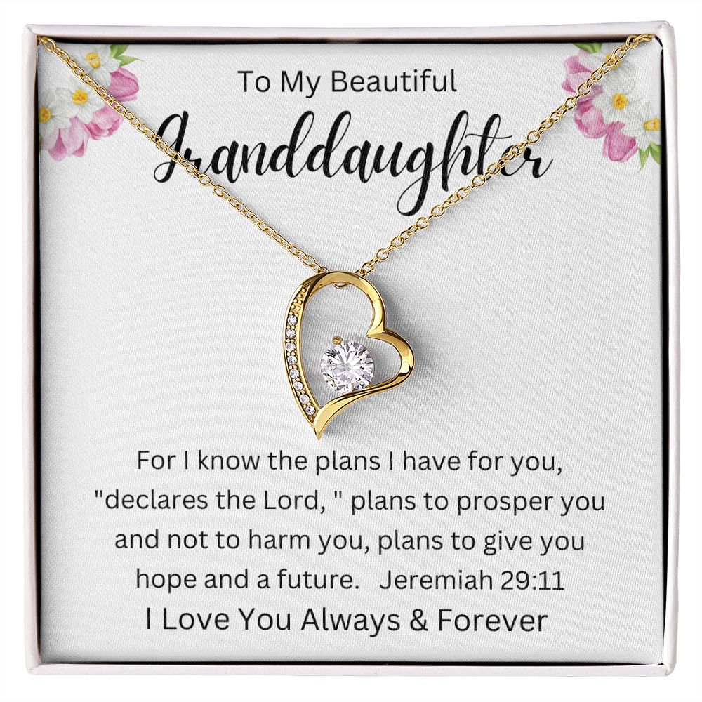 To My Granddaughter | Forever Love Necklace | Faith Message Card
