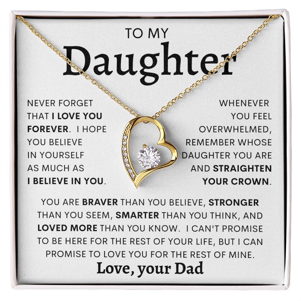 TO MY DAUGHTER FROM DAD | Forever Love Necklace | Daughter Birthday, Gift For Daughter, Gift From Dad, Dad To Daughter, Gift  Daughter Necklace, Father Daughter Gift