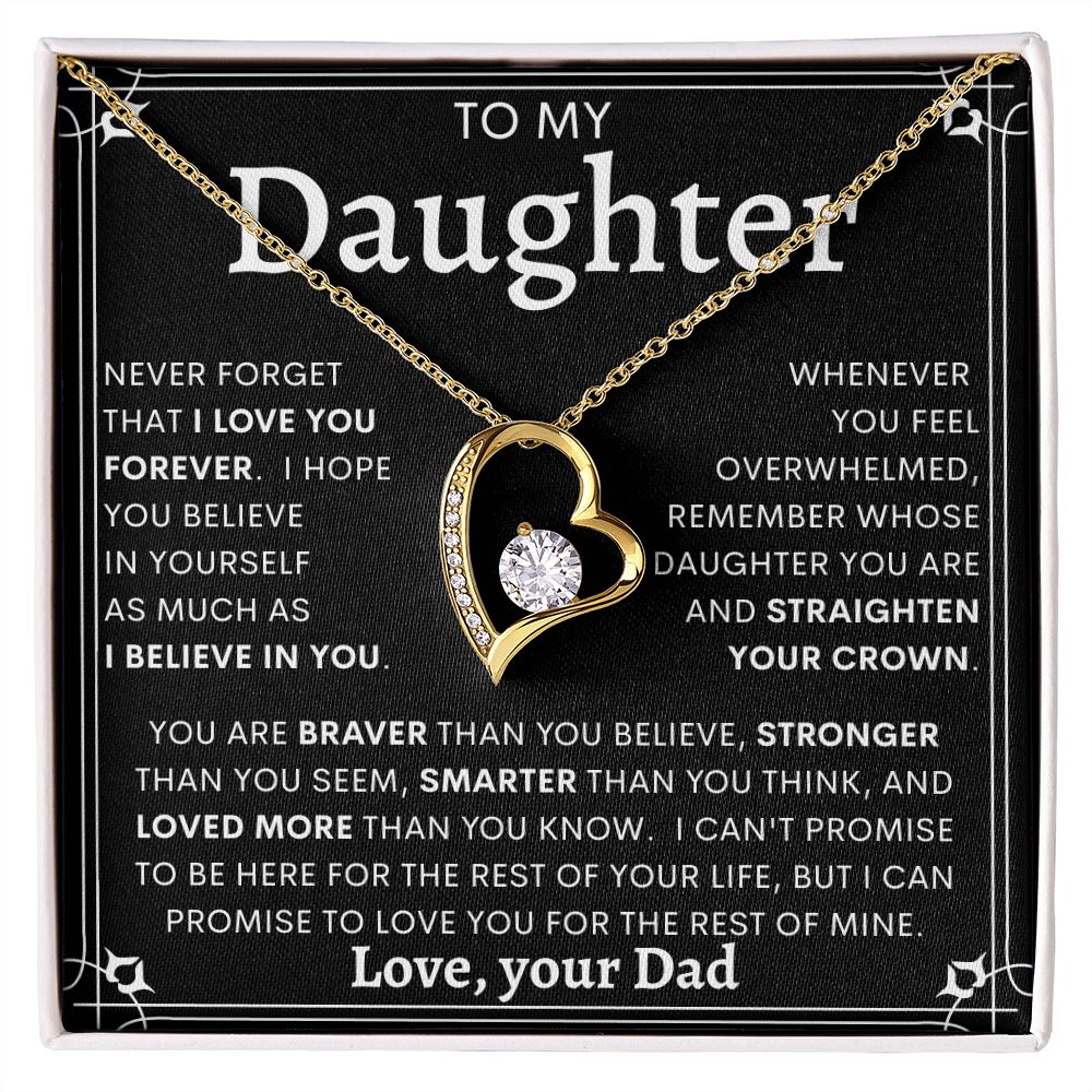 TO MY DAUGHTER FROM DAD | Forever Love Necklace | Daughter Birthday, Gift From Dad, Dad To Daughter Gift, Daughter Father Gift