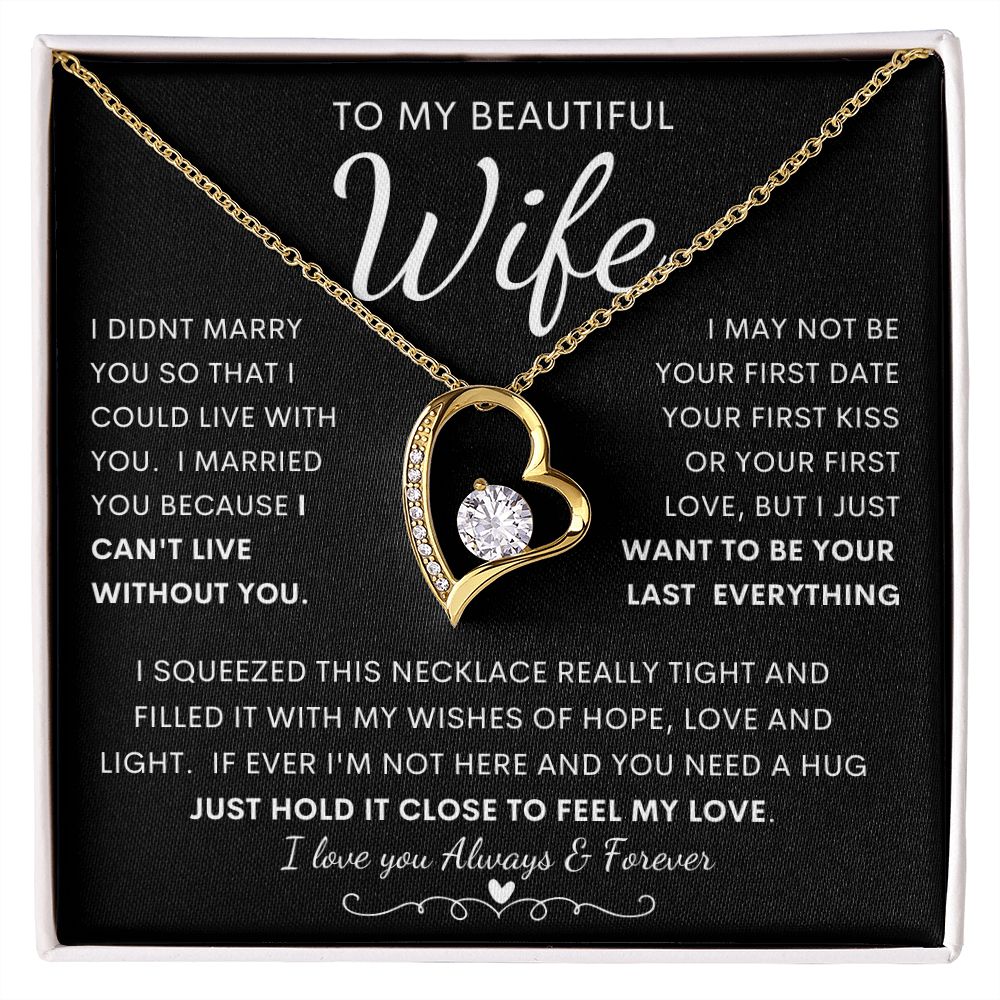 TO MY BEAUTIFUL WIFE | Forever Love Necklace | Anniversary gift, Gift from husband, Wife birthday gift, Wife anniversary, Gift for wife, Wife necklace