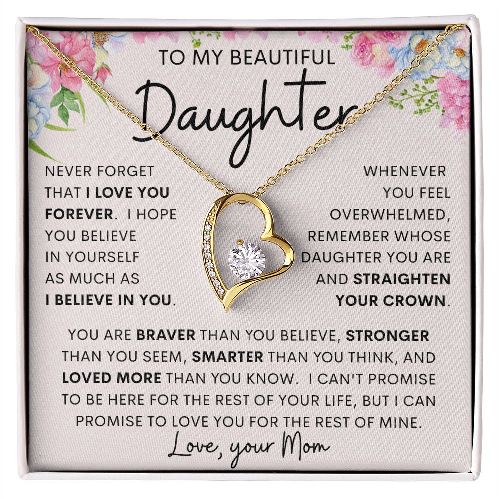 TO MY BEAUTIFUL DAUGHTER from Mom | Daughter Necklace, Birthday Gift, Mother Daughter Gift, Gifts For Daughter, Gift From Mom