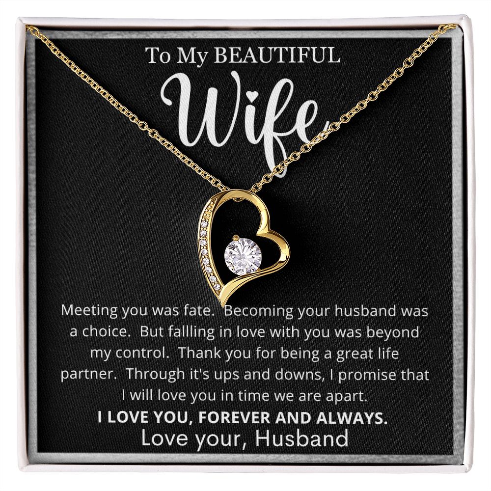 To My Beautiful Wife | Forever Love Necklace