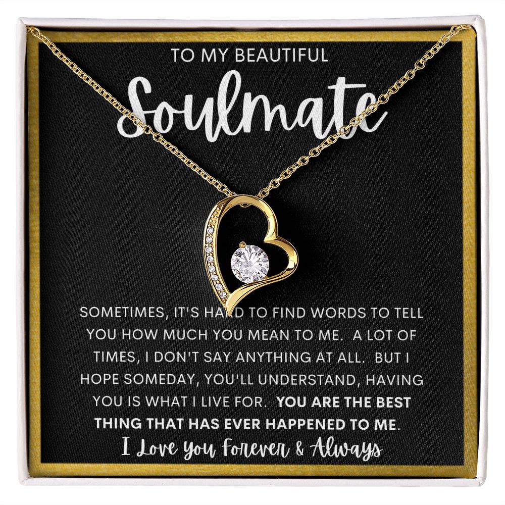 TO MY BEAUTIFUL SOULMATE | Forever Love Necklace | Gift from husband, Gift for soulmate, Anniversary necklace, Gift for Wife, Birthday gift
