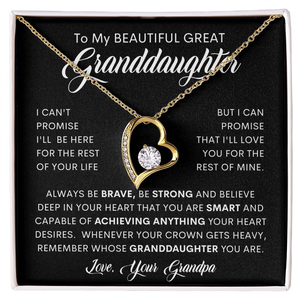 To My Beautiful Great Granddaughter | Forever Love Necklace