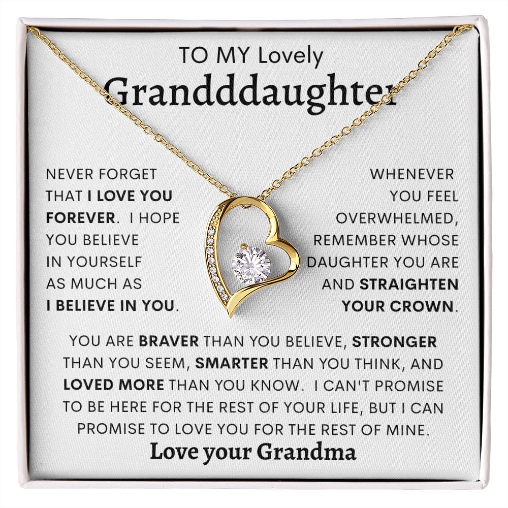 TO MY LOVELY GRANDDAUGHTER | Forever Love Necklace | Granddaughter Gift, To My Granddaughter, Gift From Grandma
