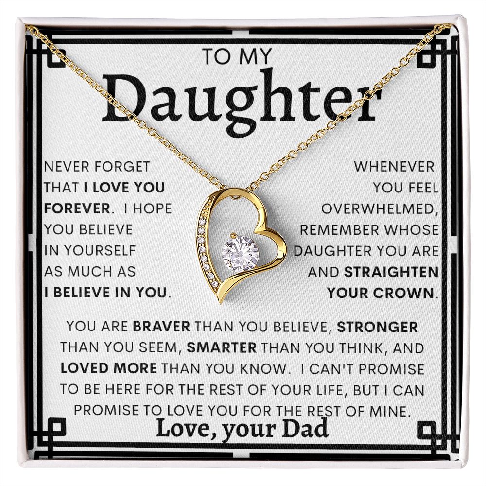 TO MY DAUGHTER FROM DAD | Forever Love Necklace | Daughter Birthday, Gift From Dad, Dad To Daughter Gift, Daughter Father Gift