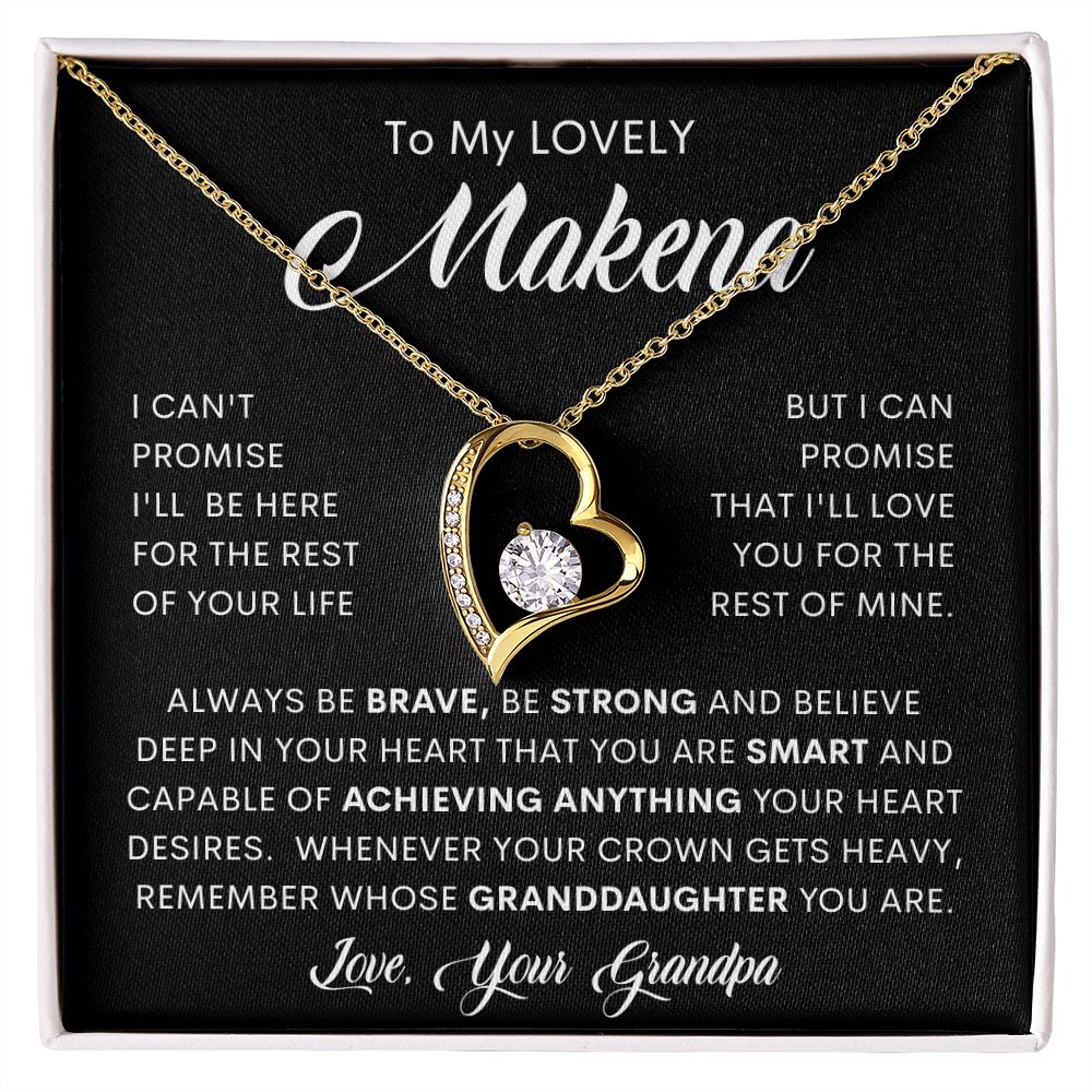 To My Lovely Makena | Forever Love Necklace | Message Card Jewelry, Personalized Gift, Personalized Card, Custom Message Card