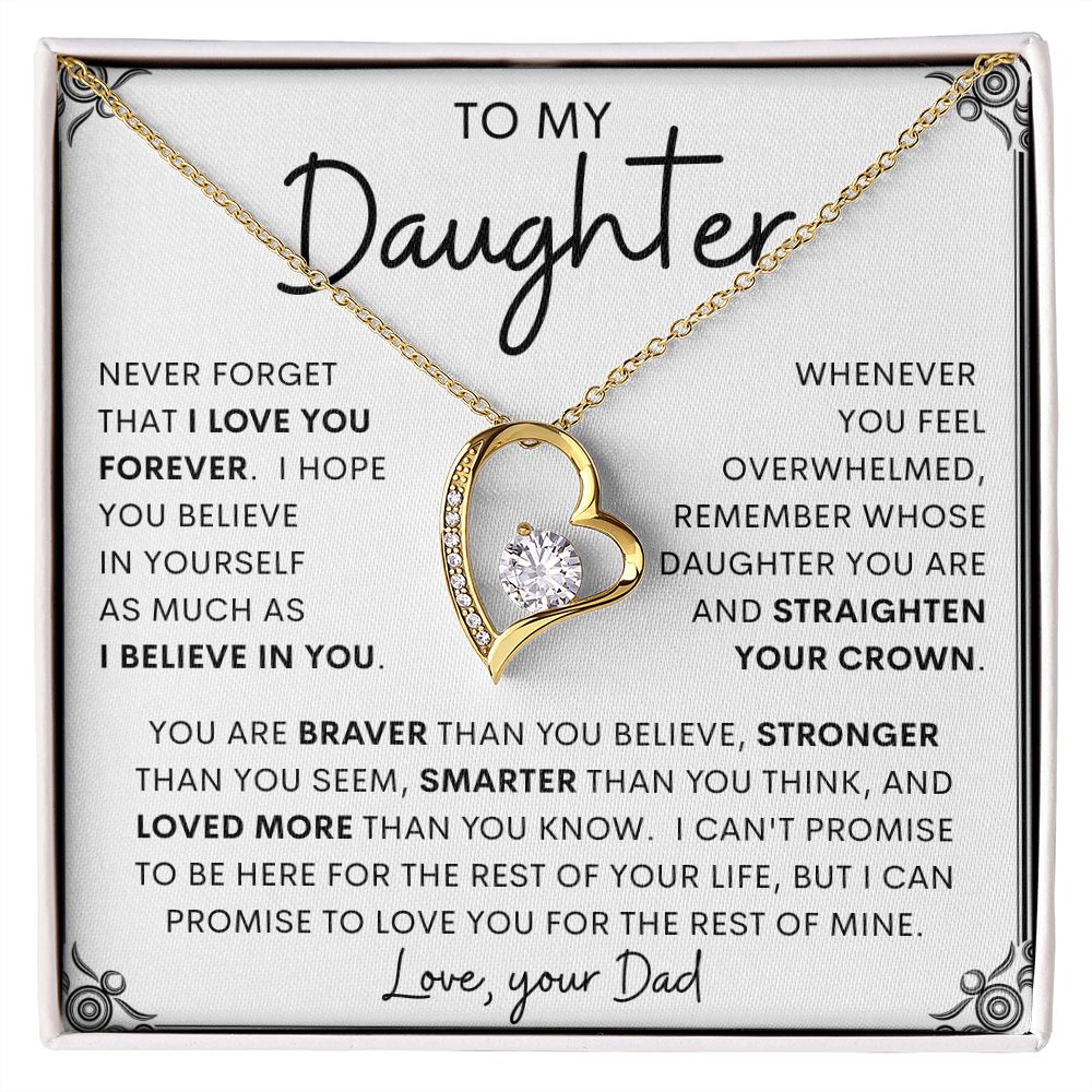 TO MY DAUGHTER FROM DAD | Forever Love Necklace | Daughter Birthday, Gift From Dad, Dad To Daughter Gift, Daughter Father Gift