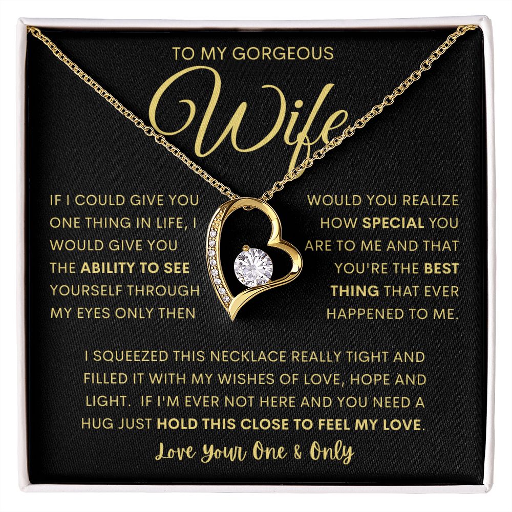 TO MY GORGEOUS WIFE | Forever Love Necklace | Anniversary gift Gift from husband Wife birthday gift Wife anniversary Gift for wife