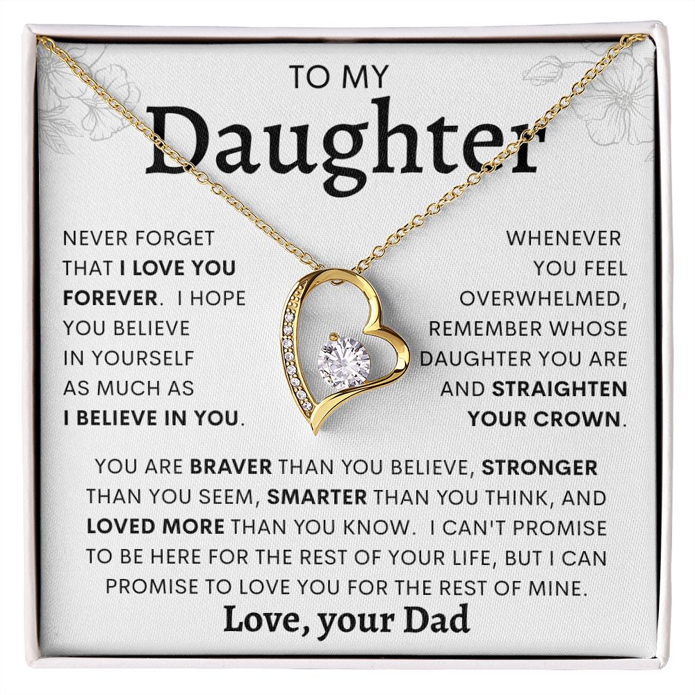 TO MY DAUGHTER FROM DAD | Forever Love Necklace | Daughter Necklace, Birthday Gift, Dad Daughter Gift, Daughter Birthday, Gift From Dad, Daughter Father Gift