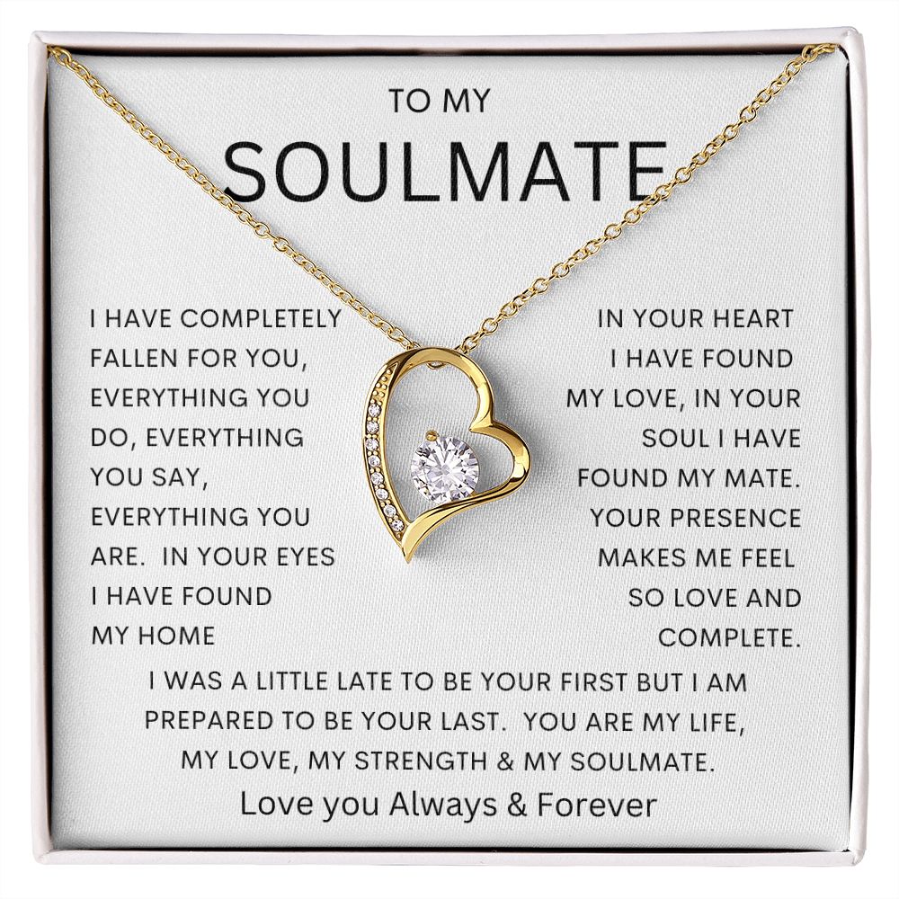 TO MY SOULMATE | Forever Love Necklace | Wife anniversary girlfriend necklace to Gift for soulmate gift for her