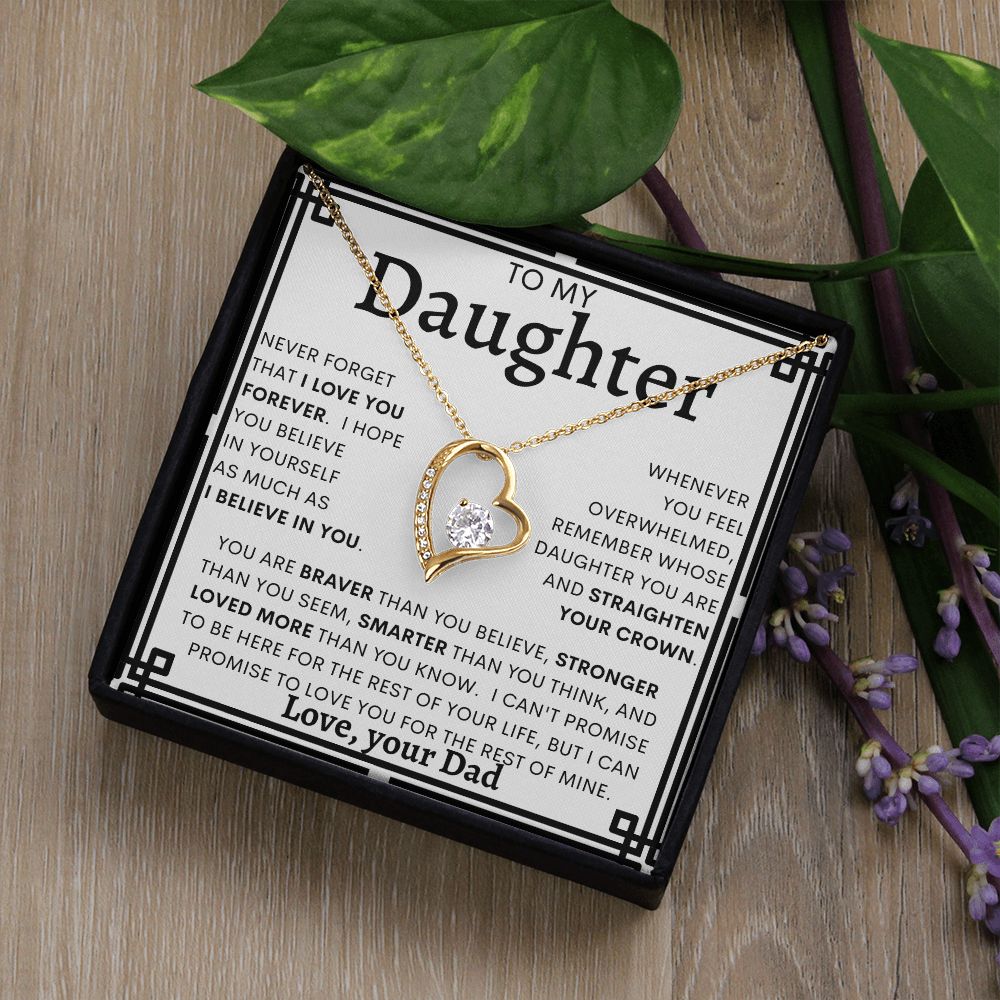 TO MY DAUGHTER FROM DAD | Forever Love Necklace | Daughter Birthday, Gift From Dad, Dad To Daughter Gift, Daughter Father Gift