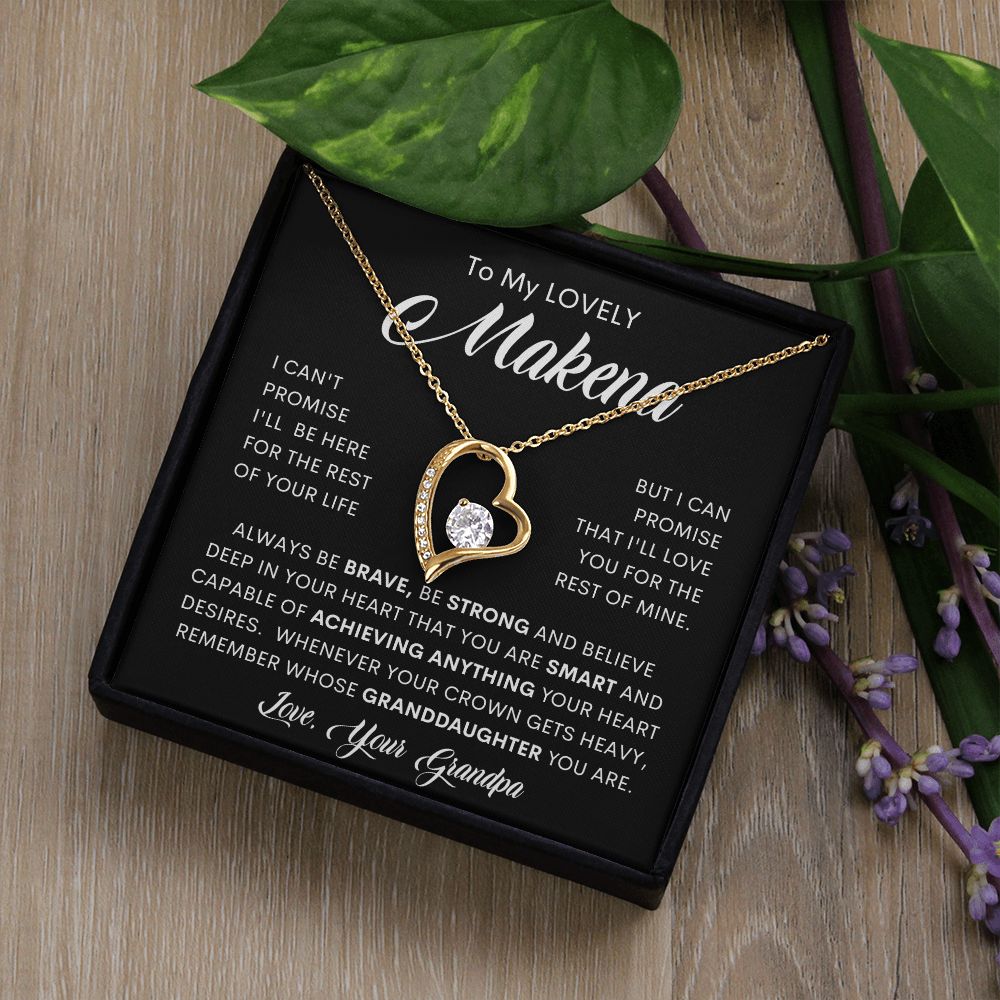 To My Lovely Makena | Forever Love Necklace | Message Card Jewelry, Personalized Gift, Personalized Card, Custom Message Card
