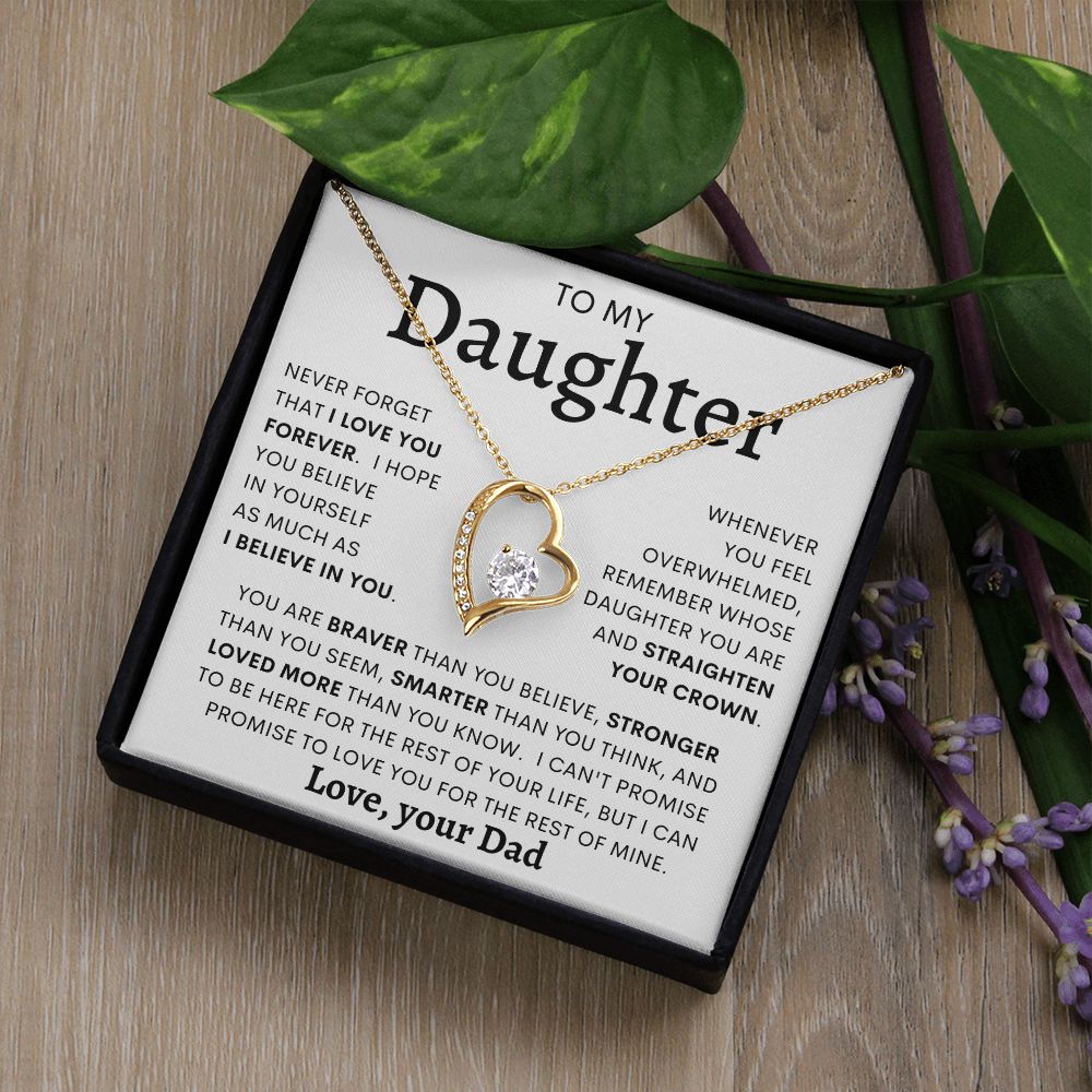 TO MY DAUGHTER FROM DAD | Forever Love Necklace | Daughter Birthday, Gift For Daughter, Gift From Dad, Dad To Daughter, Gift  Daughter Necklace, Father Daughter Gift