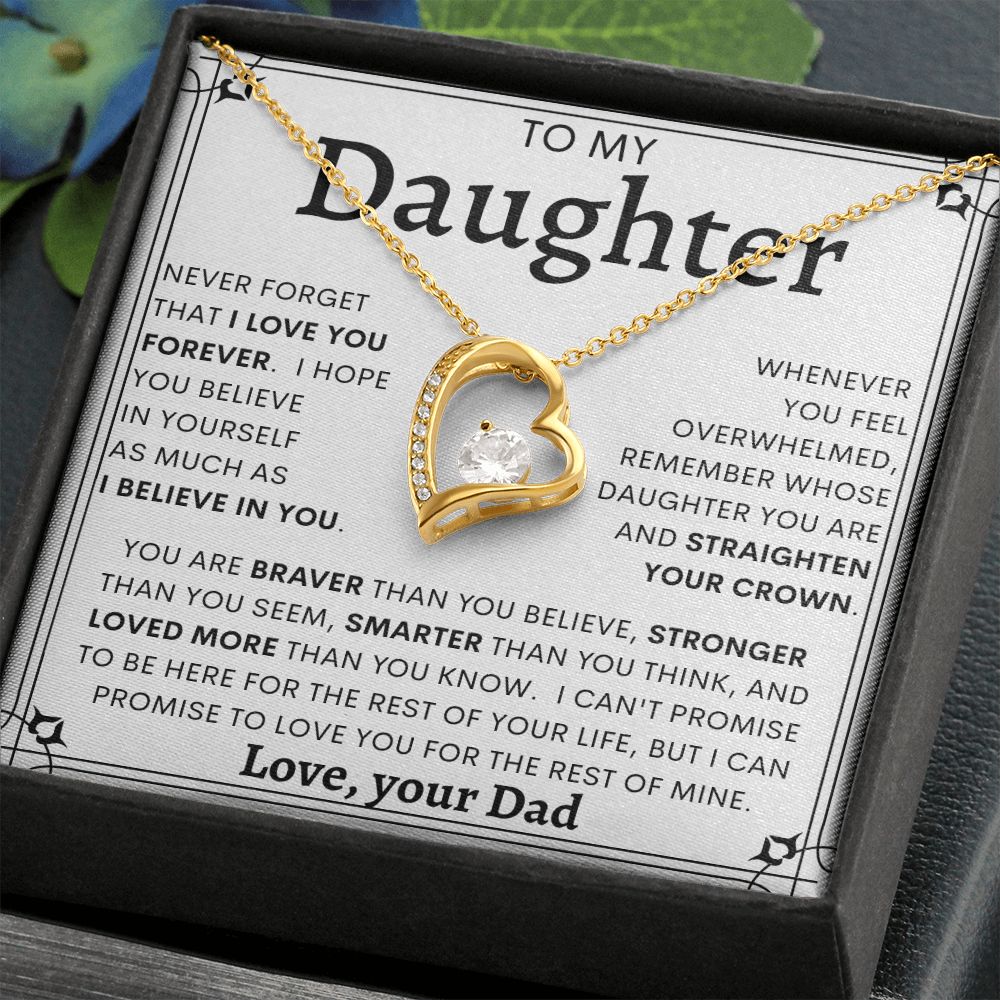 TO MY DAUGHTER FROM DAD | Forever Love Necklace | Daughter Birthday, Gift From Dad, Dad To Daughter Gift, Daughter Father Gift