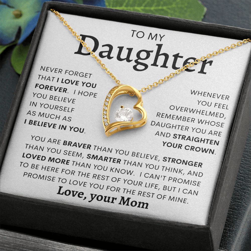 TO MY DAUGHTER FROM MOM | Forever Love Necklace | Daughter Necklace, Birthday Gift, Mother Daughter Gift, Gifts For Daughter, Gift From Mom,