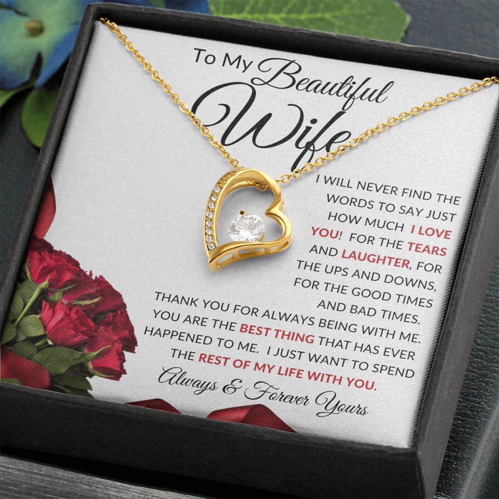 To My Beautiful Wife | Forever Love Necklace | I Will Never Find