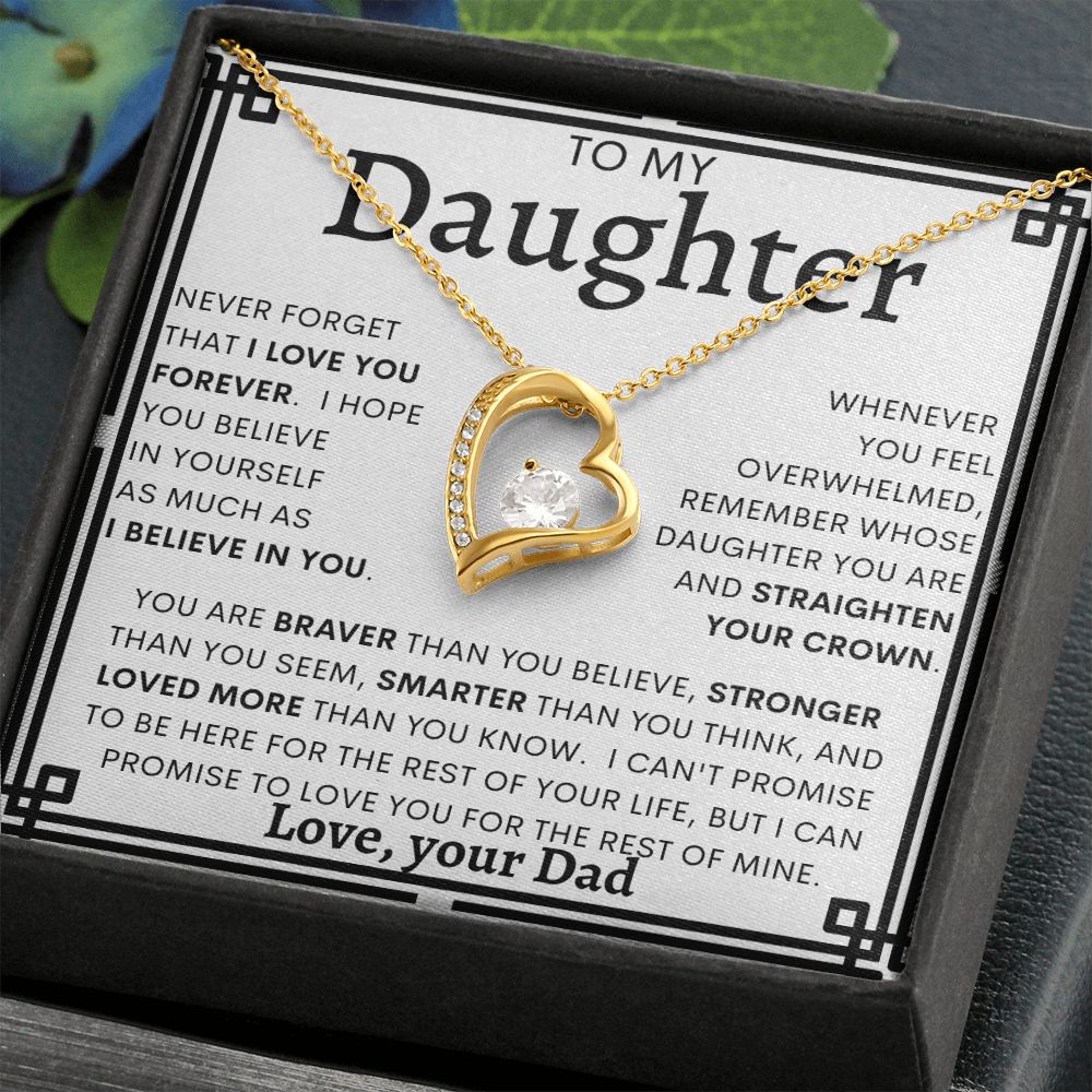 TO MY DAUGHTER FROM DAD | Forever Love Necklace | Daughter Birthday, Gift From Dad, Dad To Daughter Gift, Daughter Father Gift