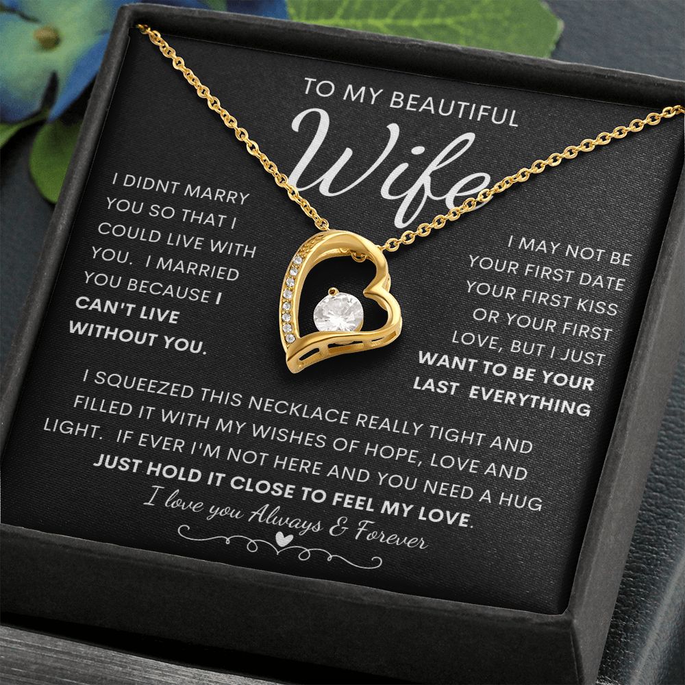 TO MY BEAUTIFUL WIFE | Forever Love Necklace | Anniversary gift, Gift from husband, Wife birthday gift, Wife anniversary, Gift for wife, Wife necklace