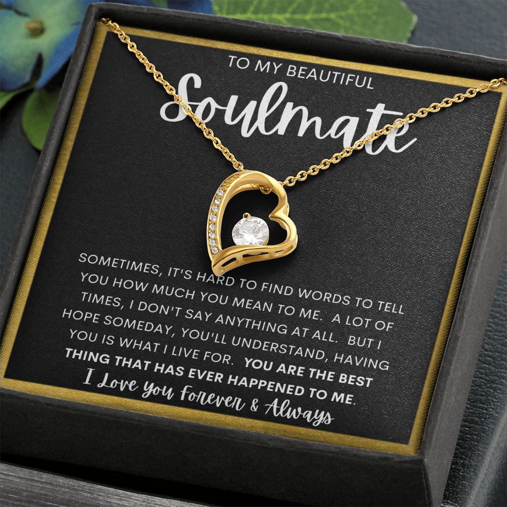 TO MY BEAUTIFUL SOULMATE | Forever Love Necklace | Gift from husband, Gift for soulmate, Anniversary necklace, Gift for Wife, Birthday gift