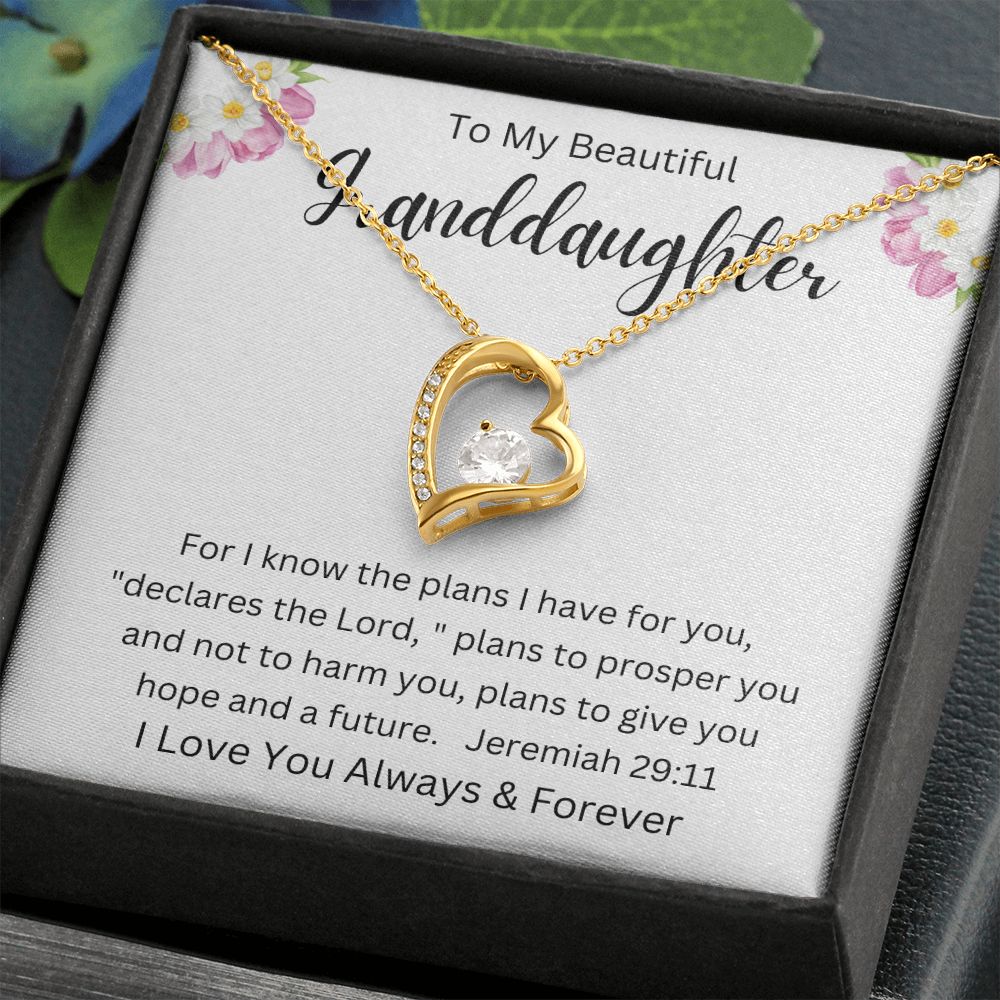 To My Granddaughter | Forever Love Necklace | Faith Message Card