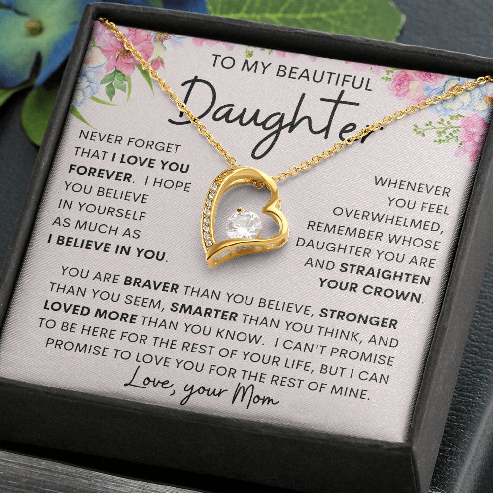 TO MY BEAUTIFUL DAUGHTER from Mom | Daughter Necklace, Birthday Gift, Mother Daughter Gift, Gifts For Daughter, Gift From Mom