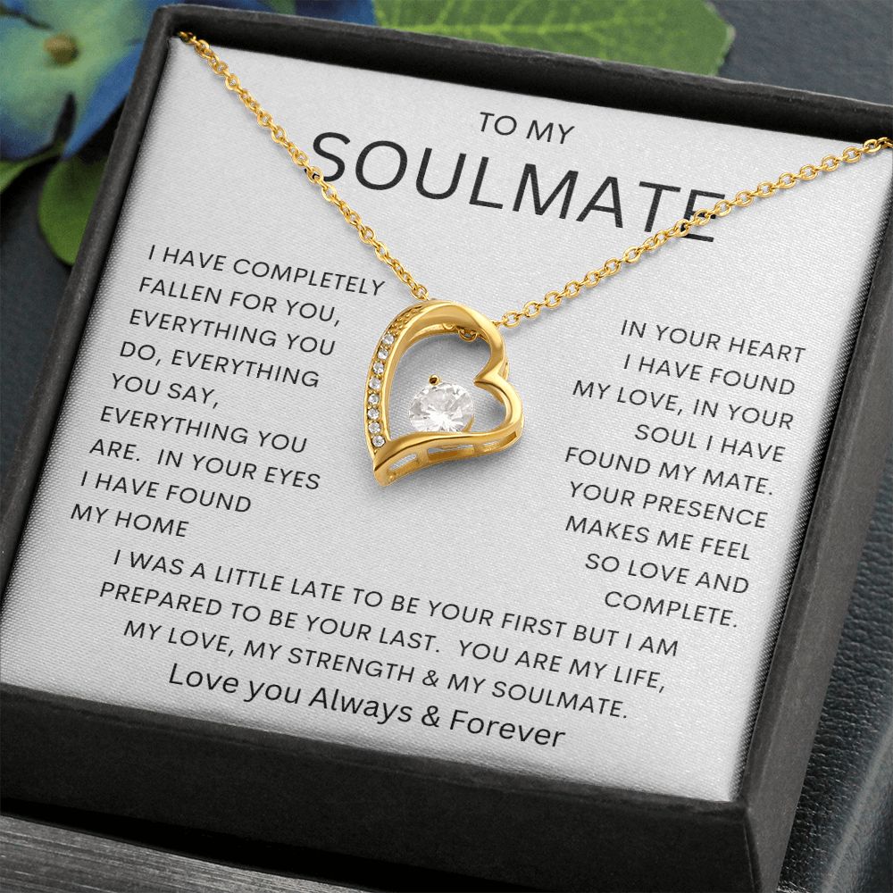 TO MY SOULMATE | Forever Love Necklace | Wife anniversary girlfriend necklace to Gift for soulmate gift for her