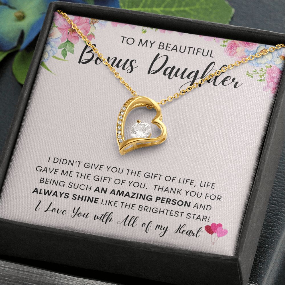 TO MY BEAUTIFUL BONUS DAUGHTER | Gift For Daughter, Birthday Gift, Daughter Necklace, Gift For Her