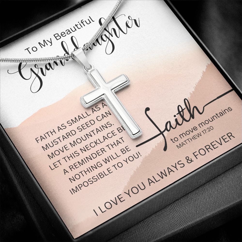 To My Beautiful Granddaughter | Stainless Steel Cross Necklace