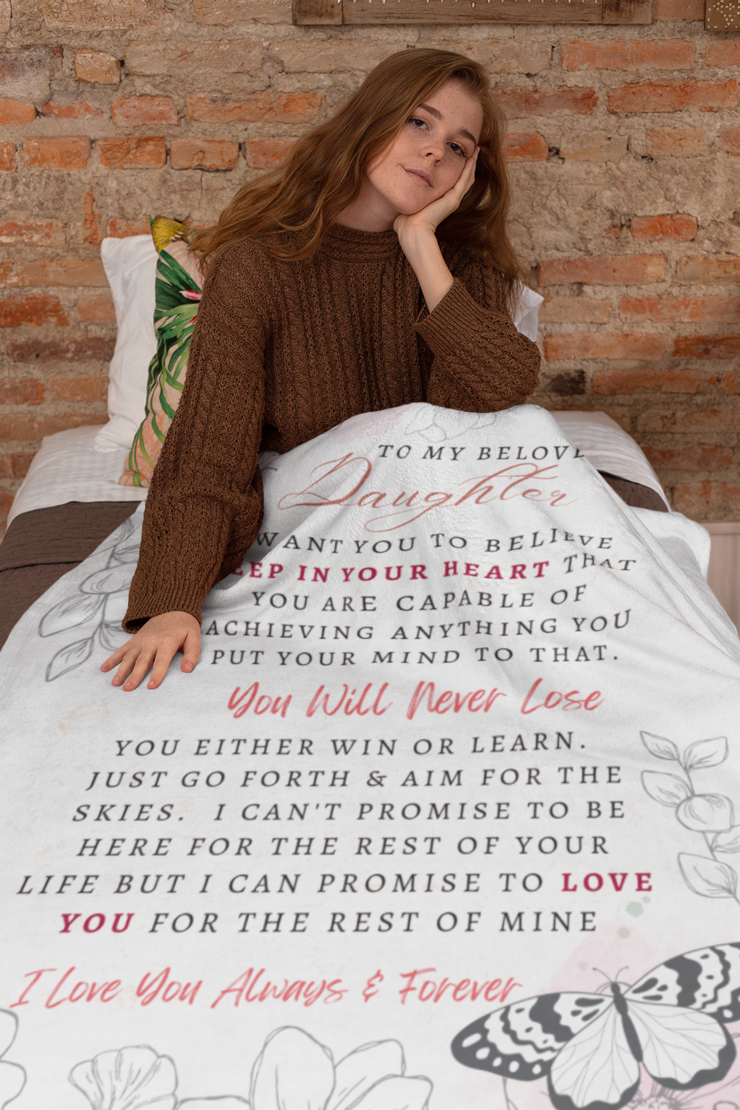 To My Beloved Daughter | Cozy Plush Fleece Blanket - 30x40 | Granddaughter gift To my granddaughter Birthday gift Gift from grandma For granddaughter Granddaughter gifts