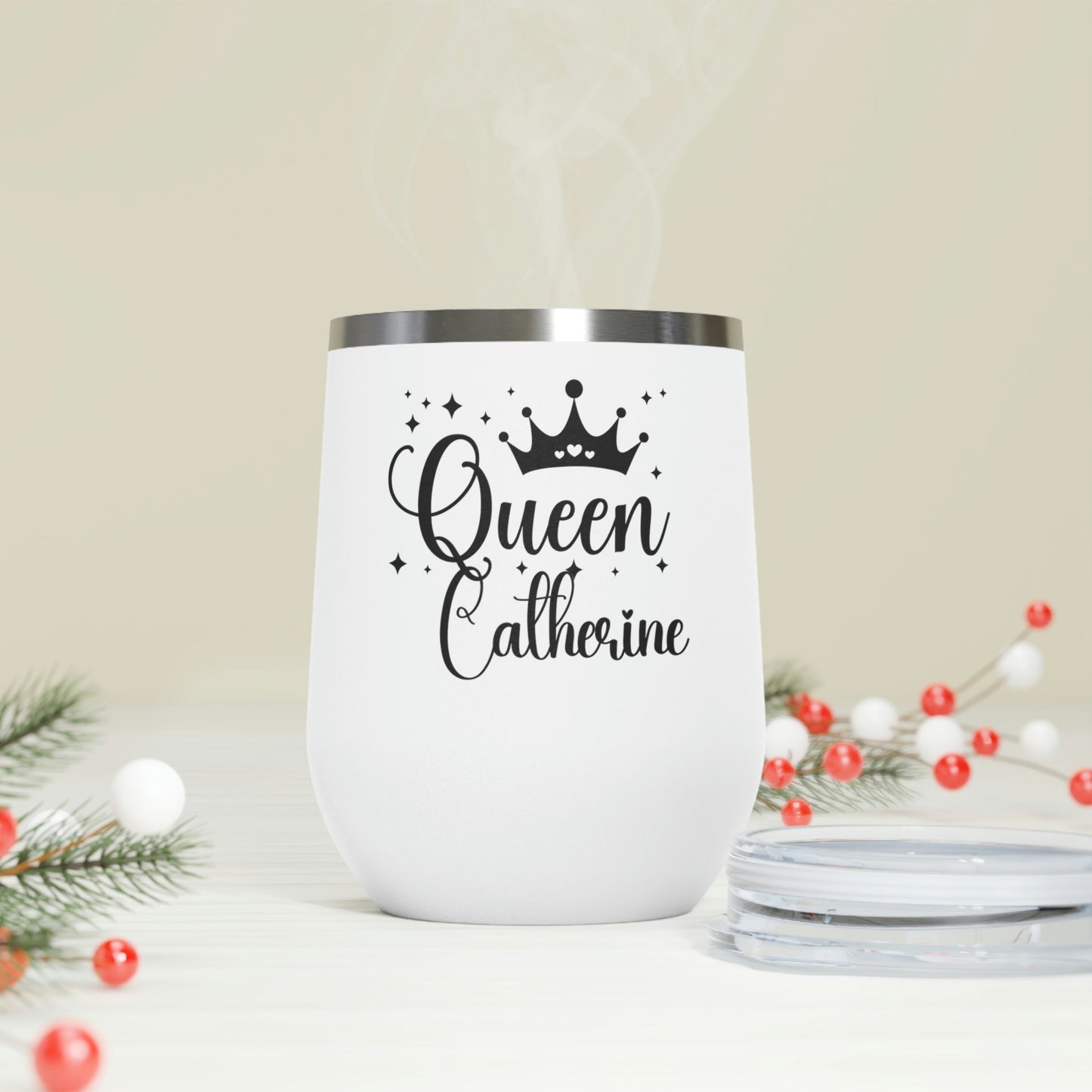 Personalized Name Queen 12oz Insulated Wine Tumbler