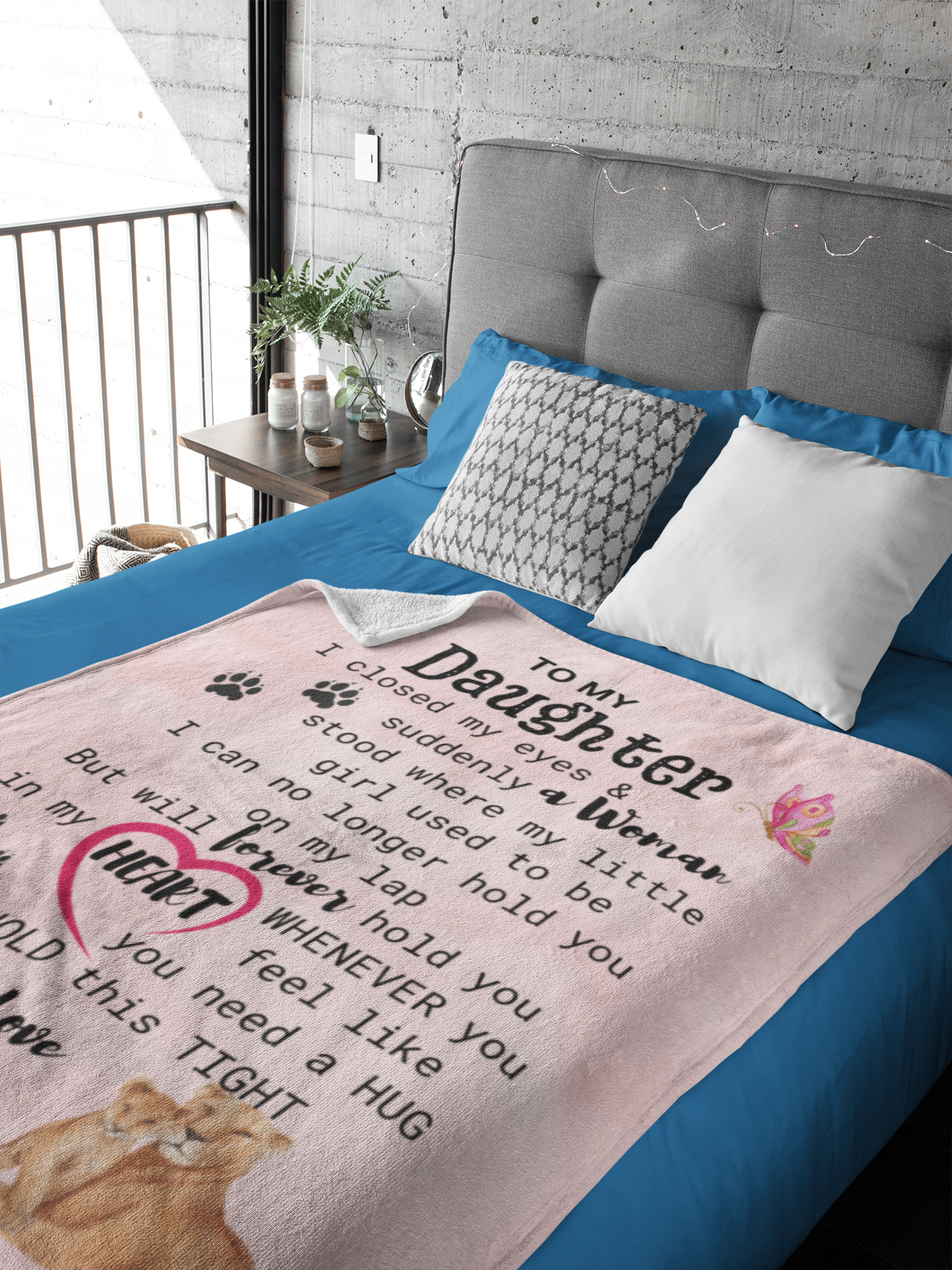 To My Daughter | Lion Cozy Plush Fleece Blanket - 30x40