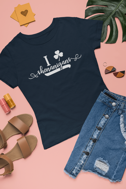I Love Shenanigans T- Shirt |  Shamrock Sweatshirt, Four Leaf Clover,  St Patrick Day Shirt,  St Paddy's Day Shirt